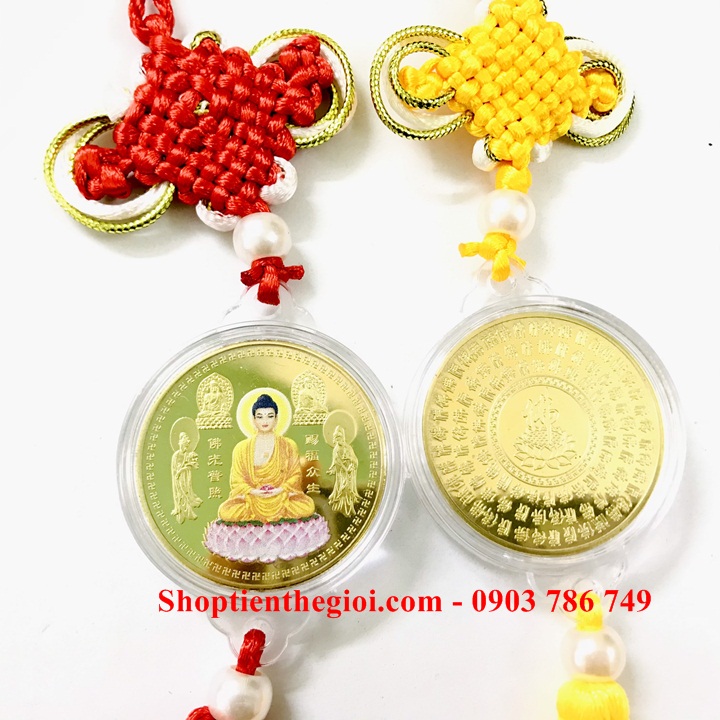 Dây Treo Xu Phật A Di Đà Và Các Vị Bồ Tát In Màu - SP005274